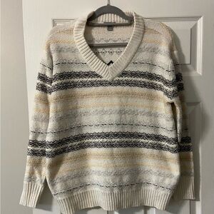 Striped V-Neck Sweater for Women